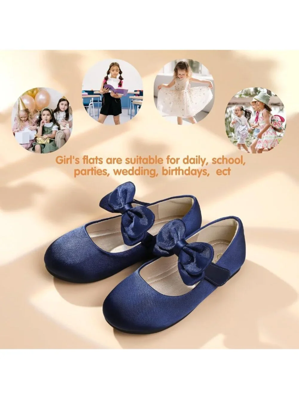 Adorable Toddler Dress Shoes for Girls - Floral Ballet Flats, Perfect for